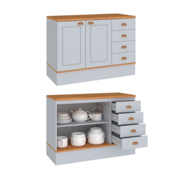 CA200T <br> 120cm counter with top, 2 doors and 4 drawers. <br> 905mmx1200mmx520mm