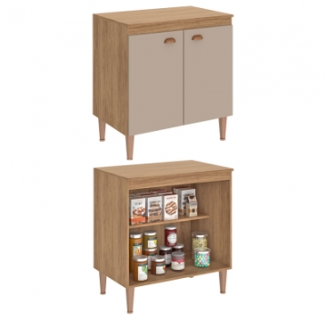 1805 <br> Counter with 80 cm top and 2 doors. The top is one piece and has internal markings for cutting out a 5-burner cooktop.  <br> 860mm x 800mm x 520mm