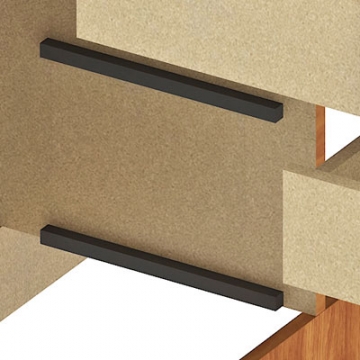 Plastic drawer slides.