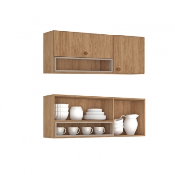1801 <br> Wall-mounted cabinet, 120cm, with niche and 2 doors. <br> 450mm x 1200mm x 270mm