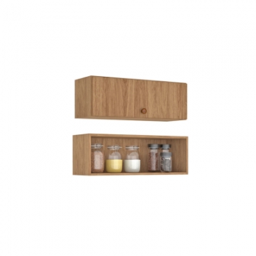 1804 <br> Wall-mounted cabinet, 80cm wide, with 1 hinged door. <br> 280mm x 800mm x 270mm