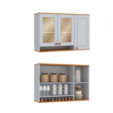 CA202 <br> 120cm wall cabinet with 3 doors, (2 with Reflecta glass). <br> 670mmx1200mmx320mm