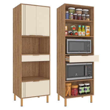 CV107 <br> 70cm pantry cabinet for 2 ovens with 3 doors and 1 drawer. <br> 2140mm x 700mm x 500mm