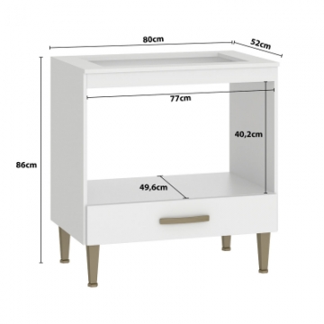 Oven counter with 1 drawer