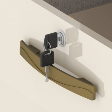 Drawer with lock and key