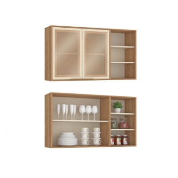 CV102 <br> 120cm wall cabinet with 2 glass doors. <br> 670mm x 1200mm x 300mm