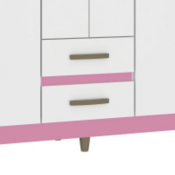  Reversible crossbar and baseboard: one side painted white and the other side pink.