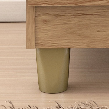 Bronze-colored plastic feet