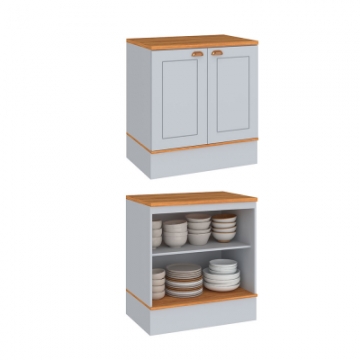 CA203 <br> 80cm Counter with top and 2 doors. <br> 880mmx800mmx520mm