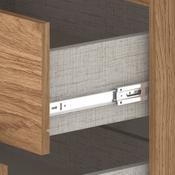 5 drawers with 35cm telescopic slides.