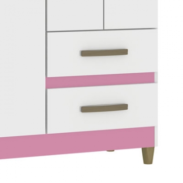  Reversible crossbar and baseboard: one side painted white and the other side pink.