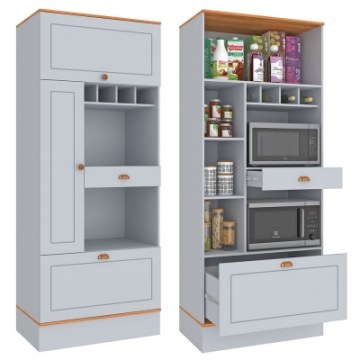 CA208 <br> Triple 90cm pantry unit for 2 ovens with 2 doors and 2 drawers. <br> 2240mmx900mmx520mm