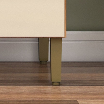 17 cm feet with height adjustment.